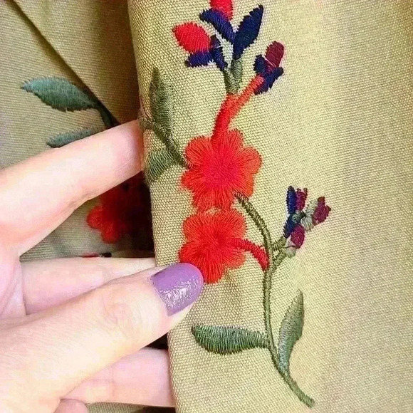 NWOT Anthropologie Cartonnier Embroidered trenchcoat Size S - Picture 15 of 17